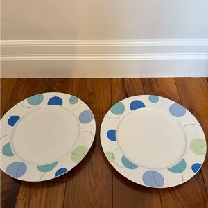 Blue and Green Pattern Dinner Plates